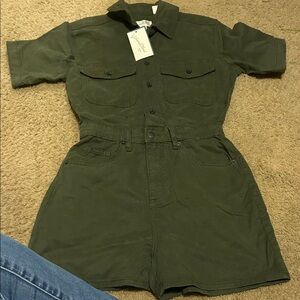 Universal Thread Olive Button-Up Romper